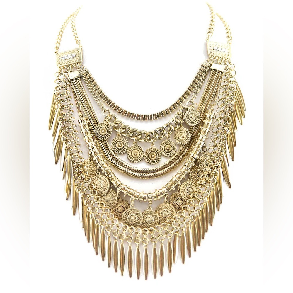 Gold Multi-Layer Statement Necklace - Women Jewelry Necklaces